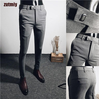 [zutmiy] verano de los hombres de negocios Casual Slim pantalones elásticos Leggings pantalones largos YDY (1)