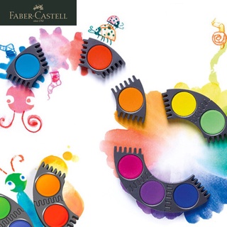 Faber CASTELL empalmada pigmento de Acuarela sólida/pinturas con pincel bolígrafo 12/21/24 colores redondo sólido Acuarela pigmentos suministros 1250 (4)