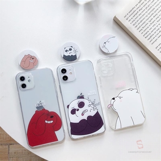 Popsocket We Bare Bears funda Xiaomi Redmi Note 9 9s 9pro 8 8pro 7 Redmi 6A transparente suave carcasa