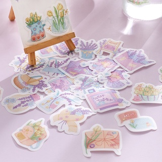 40 pzs calcomanías decorativas de papel Washi de Color fresco para plantas de setas (3)