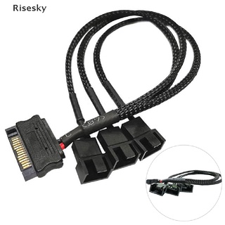 Risesky 30cm SATA 1 A 3 4 Pines Cable De Alimentación PC Ordenador Ventilador De Refrigeración Divisor Convertidor Nuevo (1)