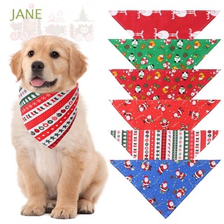 JANE Pet Supplies Dog Scarf Dog Cat Neck Scarf Pet Bandanas Cute Triangle Scarf Neckerchief Santa Claus Puppies Bib Christmas Style