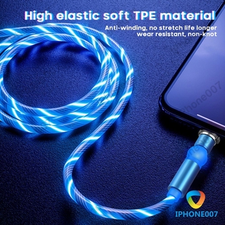 Nuevo Cable de datos magnético giratorio de 360+180 grados/Cable de carga de luz LED para Samsung iPhone 11/Android IPH