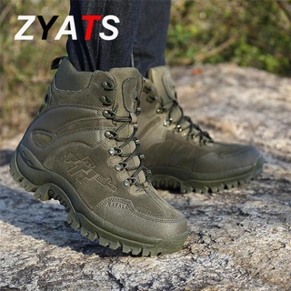 Zyats hombres de alta calidad de cuero de seguridad botas de trabajo impermeable zapatos de herramientas de (7)