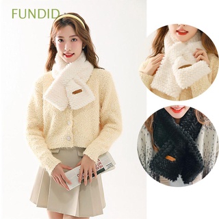 FUNDID New Scarf Cute Faux Rabbit Fur Three-Dimensional Scarf Keep Warm Fashion Autumn And Winter Soft Pineapple Grid/Multicolor