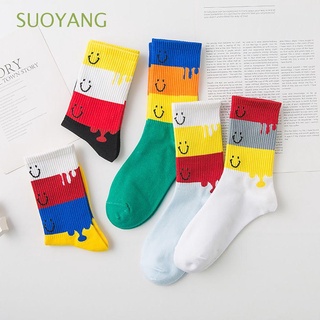 Suoyang calcetines deportivos De Tubo De algodón para mujer con colores Contrastantes/multicolores (1)