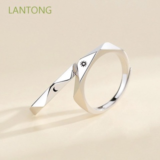 Lantong 1 Par De anillos De Dedo ajustables con apertura De boda simple a la Moda