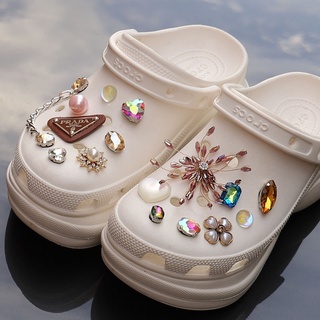 Multicolor flor de cristal de moda zapato Chamrs Jibbitz Charm Set Crocs para señoras accesorios decoración