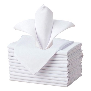 12 servilletas de tela de poliéster servilleta de cena, suave lavable y reutilizable, para restaurante, boda, hotel, cena, fiesta