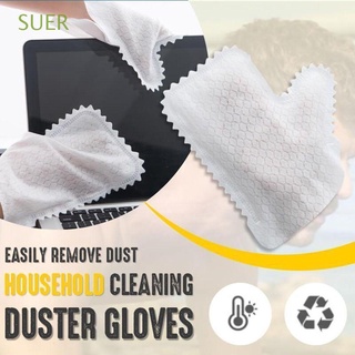 SUER 10pcs Car Dust Cleaning Gloves Super Mitt Microfiber Dust Removal Non-woven Gloves Reusable Dust Wipes Window Washing Thicken Household Cleaning