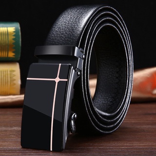 Cinturón ajustable de negocios para hombre Cinturones de moda de cuero PU negro 126CM
