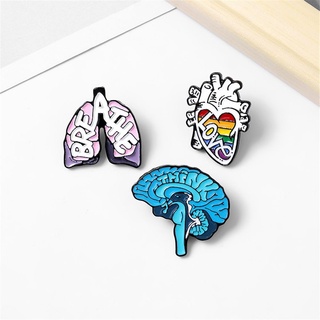 PLETOUS New Anatomy Heart Buckle Jewelry Brain Lung Enamel Pins Dripping Oil Men Women Fashion Clothes Jewelry Badge For Doctor Friends Brooch (6)