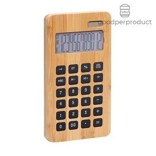 Calculadora De bambú G &P De Mesa con pantalla De 12 Dígitos/energía Solar/batería con doble botón Alimentado Por energía Eco/ Calculadora T
