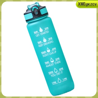 botella de agua motivacional reutilizable con jarra de paja para deportes fitness viaje