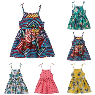 🤷‍♀️[EFE] niño niños bebé niña impresión ropa de playa princesa correa vestido vestido de verano VZA7