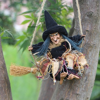 [Sihaimern] TBoxBo Halloween Flying Broom Bruja Colgante Suministros de Pared Decoración de .
