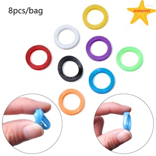 Ls 8pc/set de moda hueco bolsa organizador de colores aleatorios de silicona elástico llavero cubre Topper llavero titular