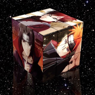 venta de naruto naruto sasuke anime rubik cubo de tres órdenes juego suave dedicado rompecabezas de los niños descompresión juguete niño