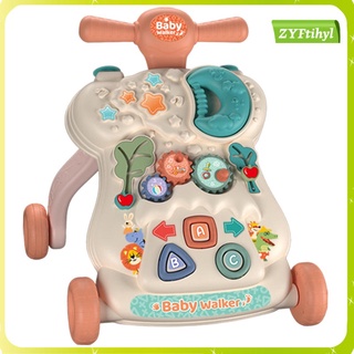 Baby Push Walker Sit-to-Stand Interactive Learning Juguete Verde (8)
