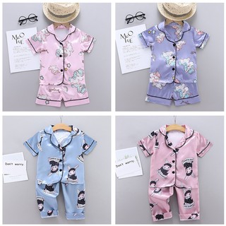 bebé niños niñas de dibujos animados unicornio pijamas conjunto de manga corta blusa tops+pantalones cortos/pantalones largos ropa de dormir bayi