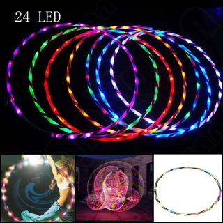 zw 24-led colorido luz 90cm intermitente hula fitness hoop deportes perder peso herramienta