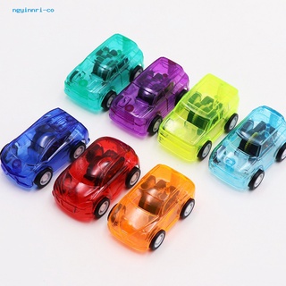 NGY coche de juguete color caramelo plástico transparente lindo mini tire hacia atrás modelo de coche para niños niños