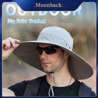 Moon_al Aire Libre Hombres Sombrero De Sol De Ala Grande Impermeable Pescador Para Uso Diario (1)