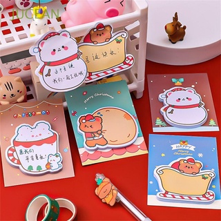 JUCEAN 30 Sheets Writing Paper Kawaii Sticky Notes Christmas Memo Pads Cute School Office Supplies Cartoon Stationery Bear Self Adhesive Notepad Paper