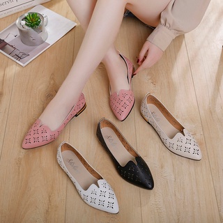 mujer moda casual punto dedo del pie mocasines poco profundos zapatos de trabajo de las señoras zapatos planos (1)