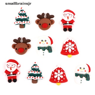 smbr 10 piezas de dibujos animados de resina de santa claus fawn árbol de nieve de navidad diy accesorios decoración jr