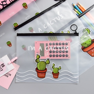 Linda bolsa De almacenamiento De Cactus mate Transparente creativa coreana para estudiante De gran capacidad bolso bolso Lateral 21.2x17.1 cm
