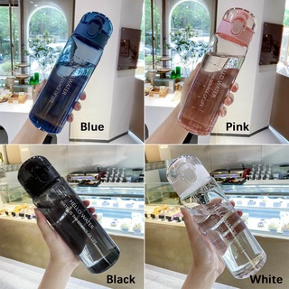 ideive 780ml niña niño deportes botella de agua gimnasio botella de beber taza de viaje portátil de plástico transparente a prueba de fugas/multicolor (3)