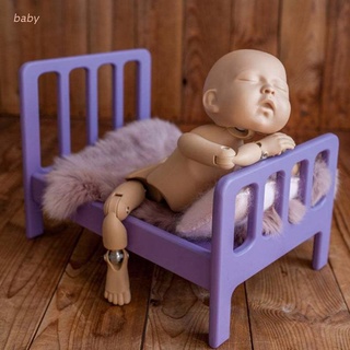 Baobaodian accesorios De fotografía recién nacidos muebles De madera Cama cuna púrpura Foto De Tiro Posing accesorios Para bebés suministros Para niños