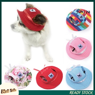 【Ready Stock】DSP--Fashion Stripe Flower Pet Dog Outdoor Baseball Cap Puppy Cat Kitten Visor Hat