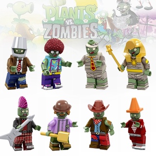 DIY Lego minifiguras plantas vs. Zombies juego minifiguras vendaje Zombie faraón Zombie bloques de construcción juguetes de niños (1)