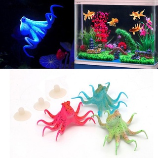 [yei] adorno fluorescente de pulpo artificial para acuario, ventosa para peces, decoración 586co