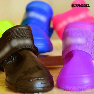 sp 4pcs zapatos para mascotas perro impermeable botas de lluvia botines zapatos de goma colores caramelo