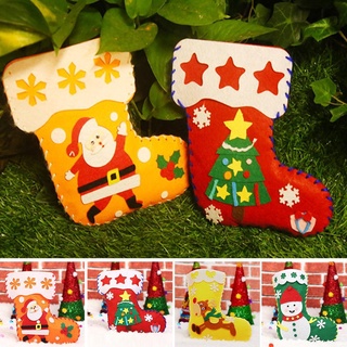 Calcetines De navidad no tejidas/calcetines hecho a mano De navidad/Diy/regalo De jardín De niños