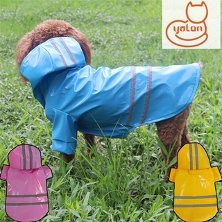 Yola Pet Supplies Pet mono Chamarra protector solar PU perro impermeables ropa al aire libre impermeable reflectante transpirable con capucha/Multicolor
