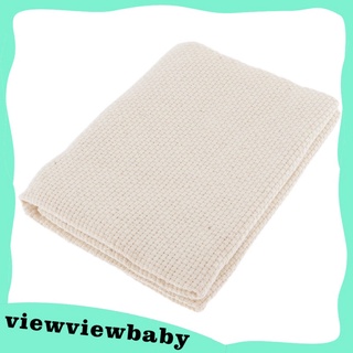 [bebé] Tela de bordado de algodón Beige claro, costura de cruz, Color sólido, tela de bricolaje para