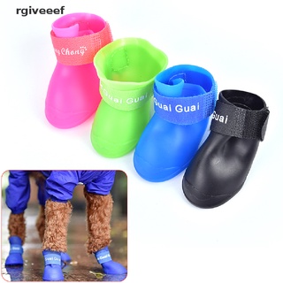 rgiveeef 4pcs impermeable de goma lluvia caminar zapatos botas para pequeños grandes mascotas cachorro perro s/m/l co