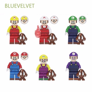 Bluevelvet 1pcs Super Mario Bros DIY ladrillos juguetes ensamblar modelo regalos de cumpleaños setas Luigi niño juguetes de plástico juguetes educativos bloques de construcción