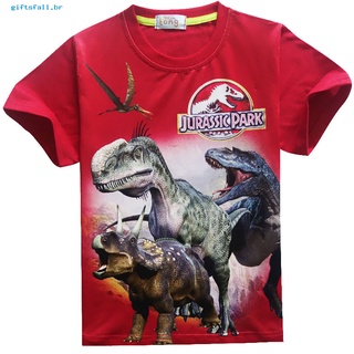 Gf Camiseta de verano con estampado de dinosaurio Para niños