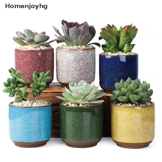 hhg> macetas de cerámica suculentas cactus macetas de hielo grietas glaseado porcelana recipientes bien