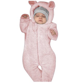 Pinkmans - mono de lana para invierno, diseño de bebé recién nacido, con capucha, abrigo cálido