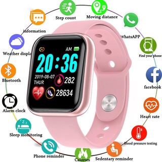 reloj inteligente y68/d20/pulsera inteligente android/ios negro/rosa/blanco/plateado