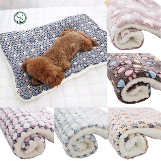 Alfombrilla de cama para mascotas, perro, gato, estrella, patas, suave, manta de lana caliente