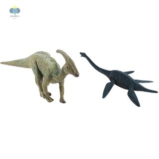 2 piezas de gran tamaño salvaje vida dinosaurio juguete de plástico juguetes dinosaurio el figuras de acción niños niño regalo - azul y verde