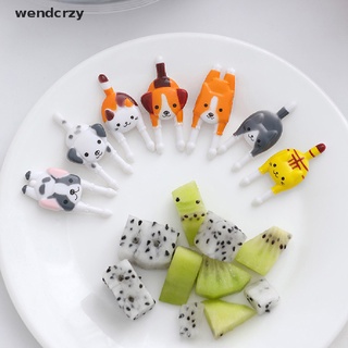 wendcrzy 7 unids/set lindo mini animal de dibujos animados alimentos picks niños snack comida frutas horquillas co (1)