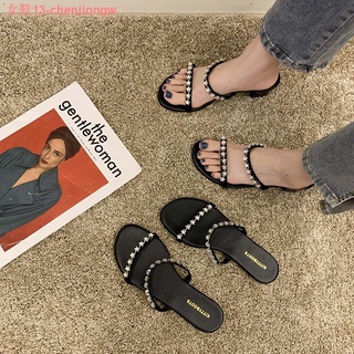 Zapatillas mujer verano desgaste 2021 nueva versión de la red rojo moda salvaje estilo de hadas plana antideslizante sandalias